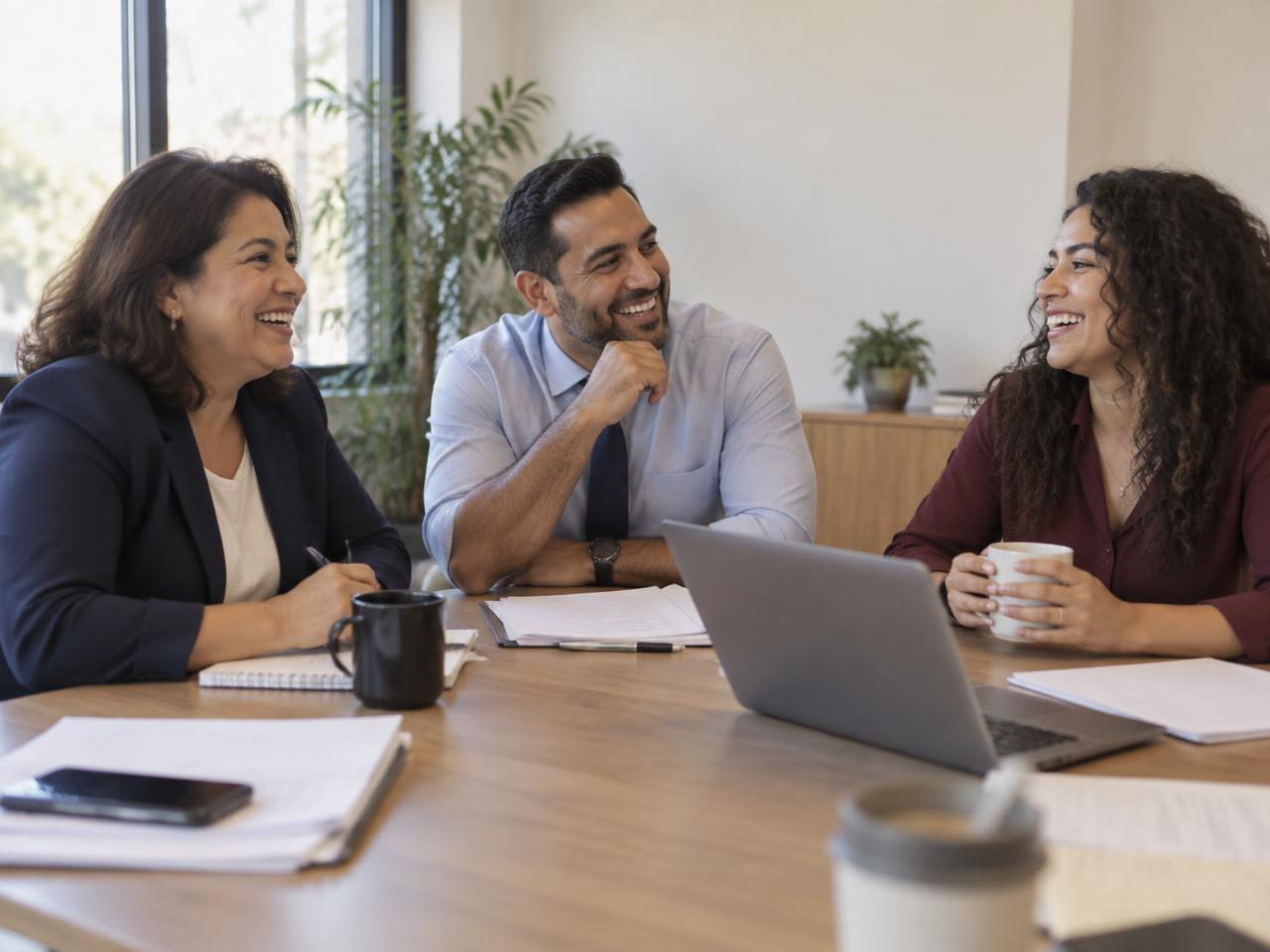 The Delgado & Reyes team working together at the office in Santa Ana